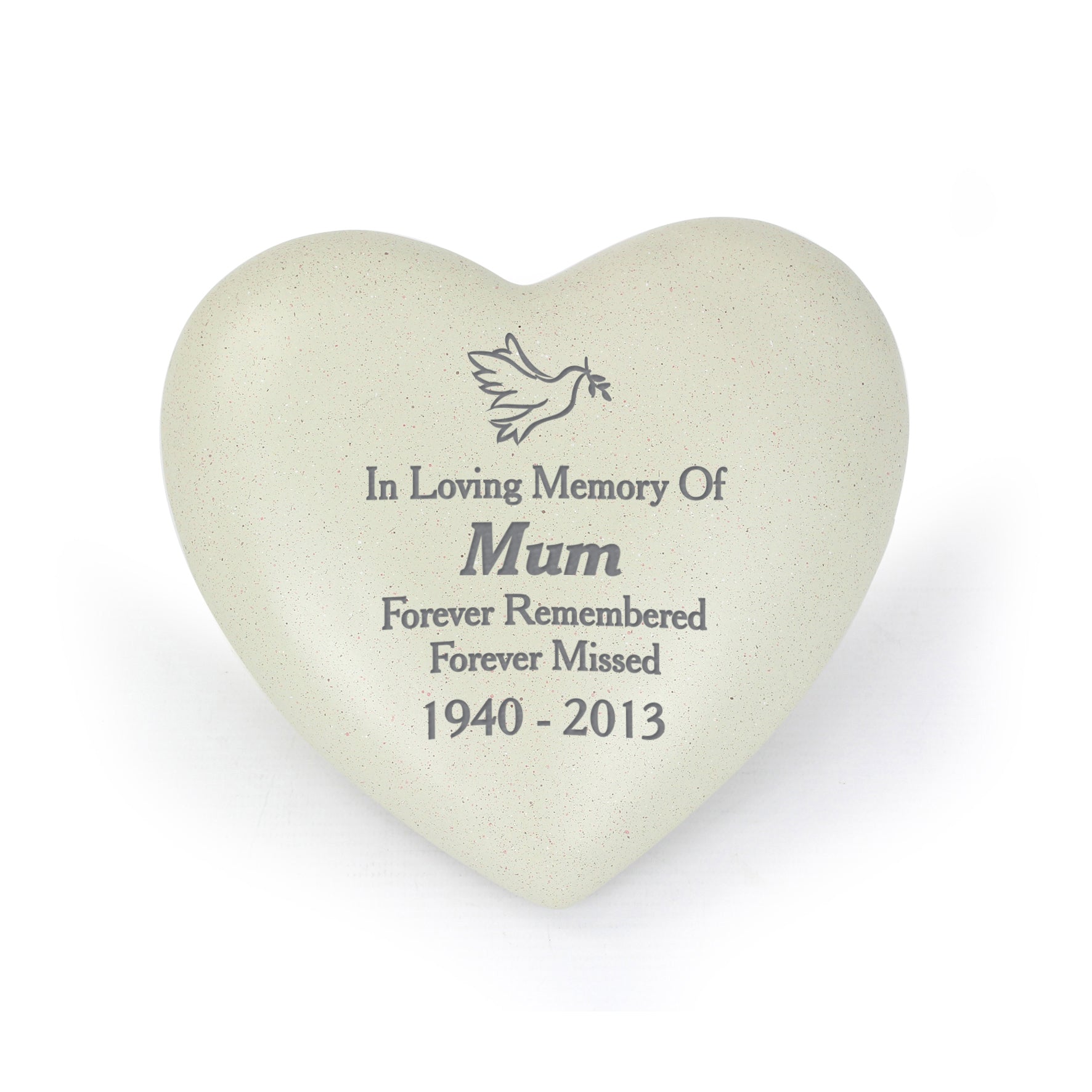 Personalised Dove Heart Memorial - image 2