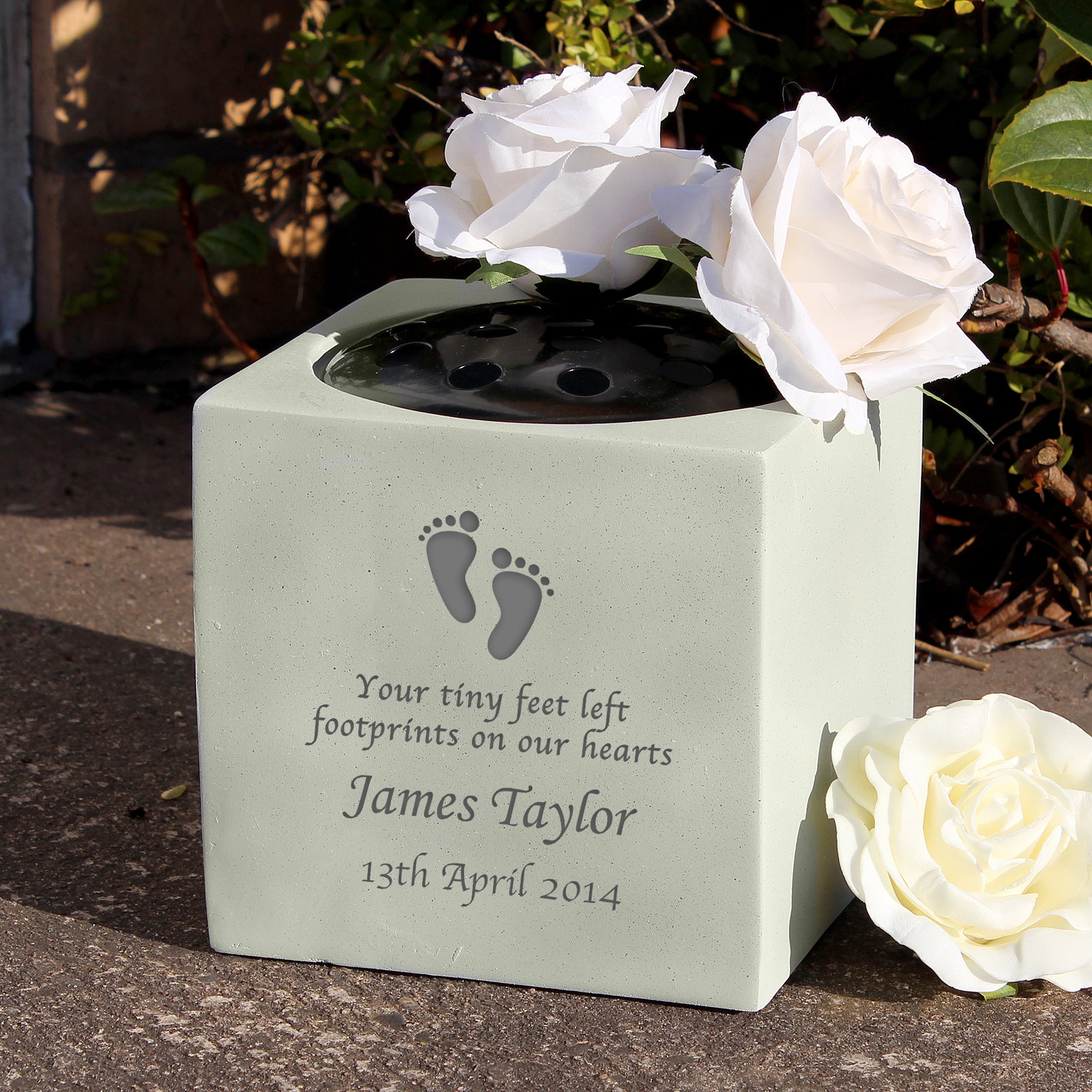 Personalised Footprints Memorial Vase from Heartfelt Gifts