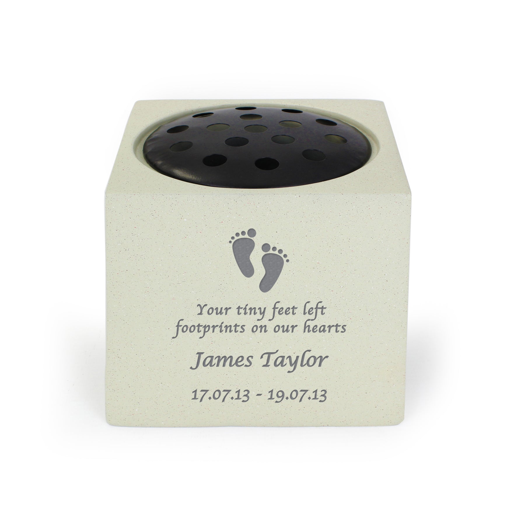 Personalised Footprints Memorial Vase - image 2