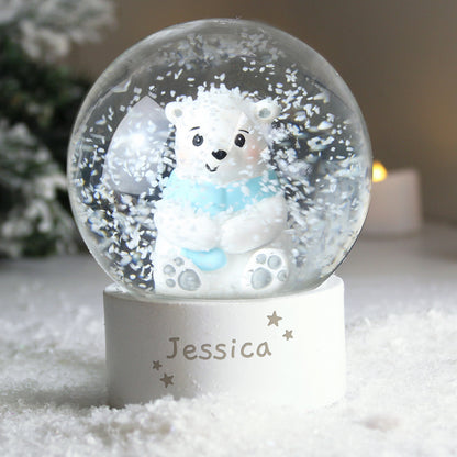 Personalised Polar Bear Any Name Snow Globe from Heartfelt Gifts