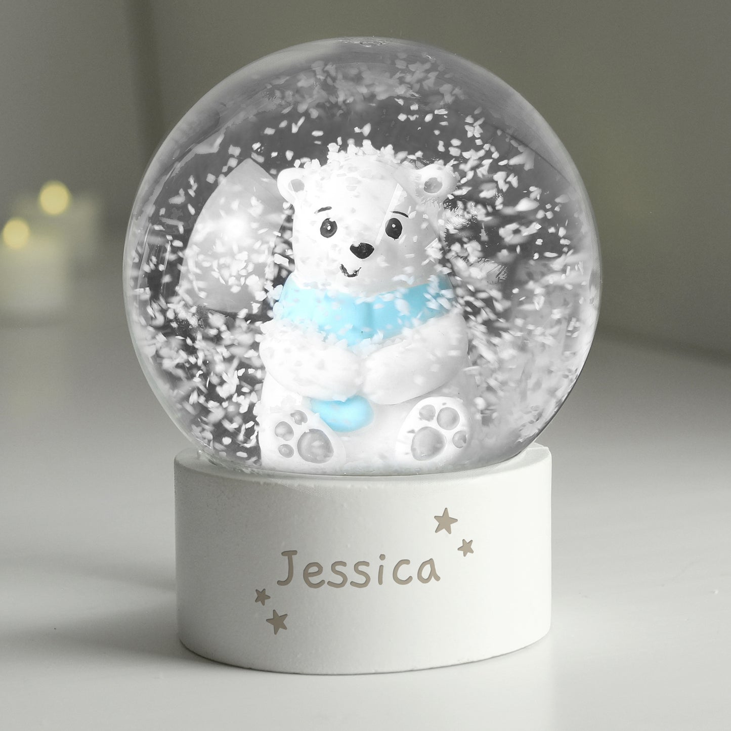 Personalised Polar Bear Any Name Snow Globe - image 2