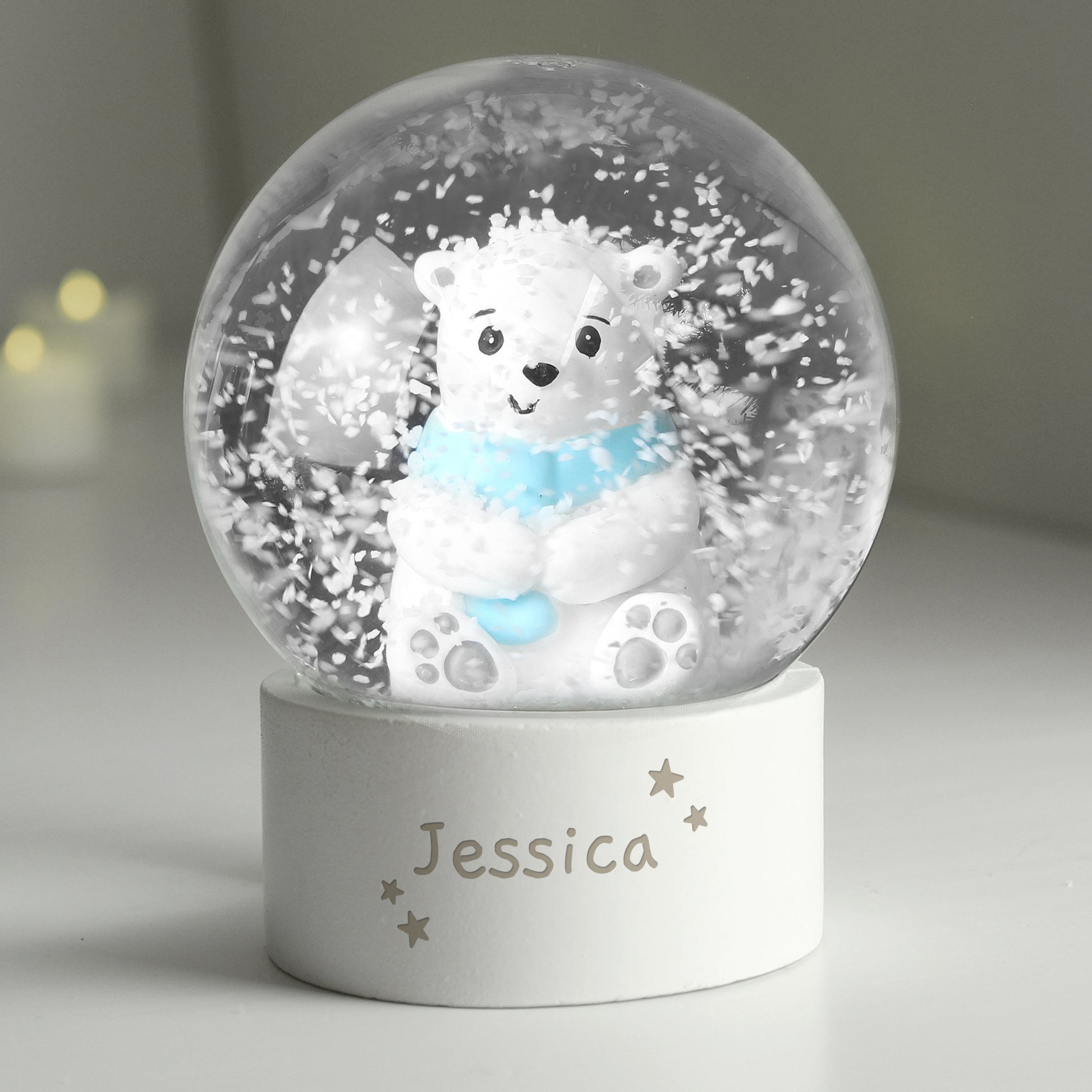 Personalised Polar Bear Any Name Snow Globe - image 2