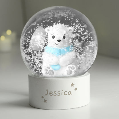 Personalised Polar Bear Any Name Snow Globe - image 2