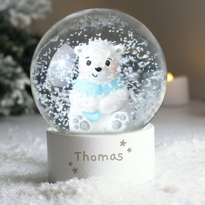 Personalised Polar Bear Any Name Snow Globe - image 3