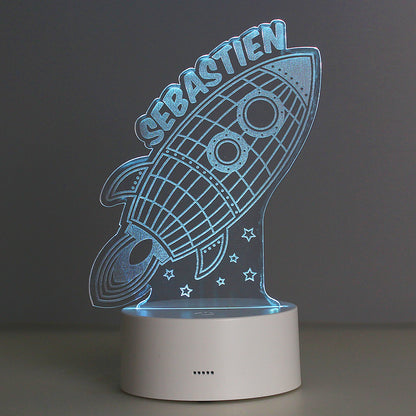 Personalised Space Rocket LED Colour Changing Wireframe Night Light - image 11