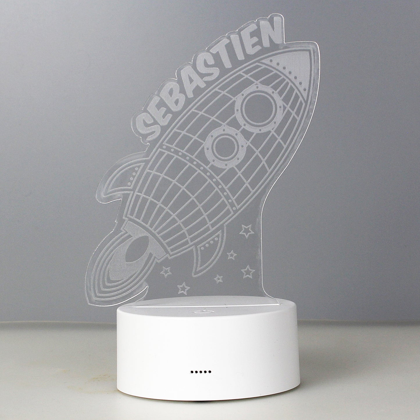 Personalised Space Rocket LED Colour Changing Wireframe Night Light - image 3