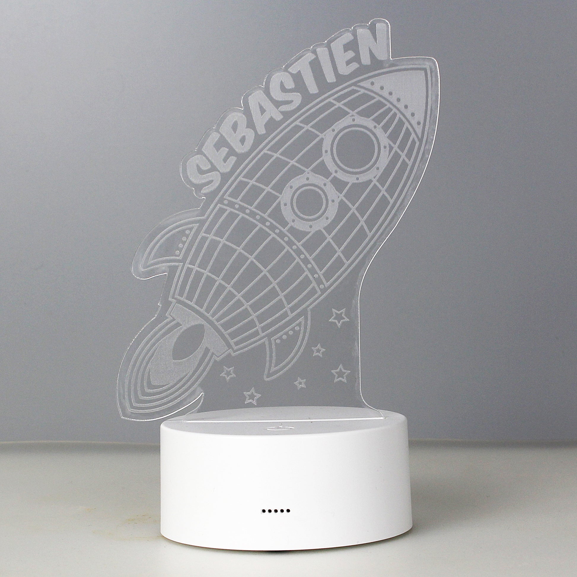 Personalised Space Rocket LED Colour Changing Wireframe Night Light - image 3