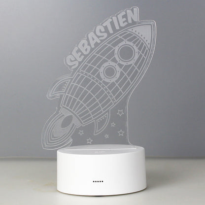 Personalised Space Rocket LED Colour Changing Wireframe Night Light - image 3
