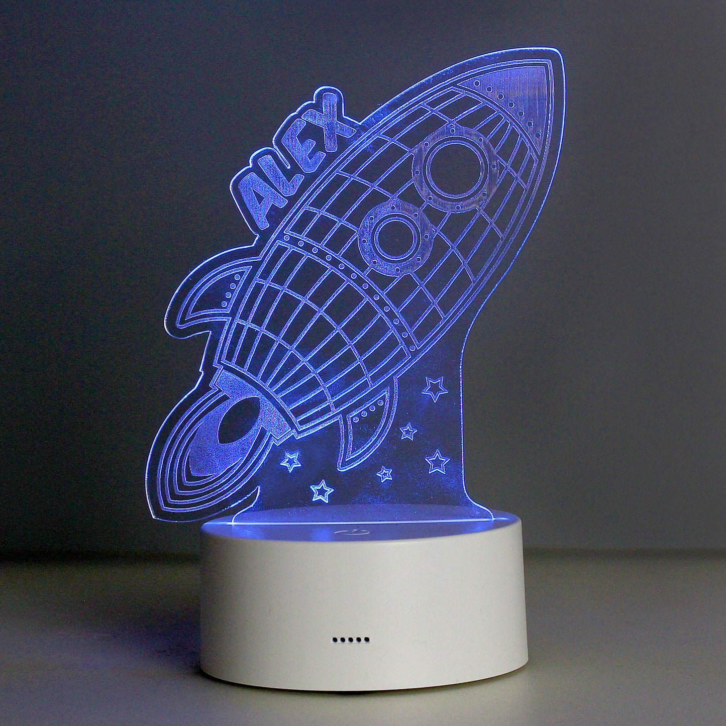 Personalised Space Rocket LED Colour Changing Wireframe Night Light - image 4