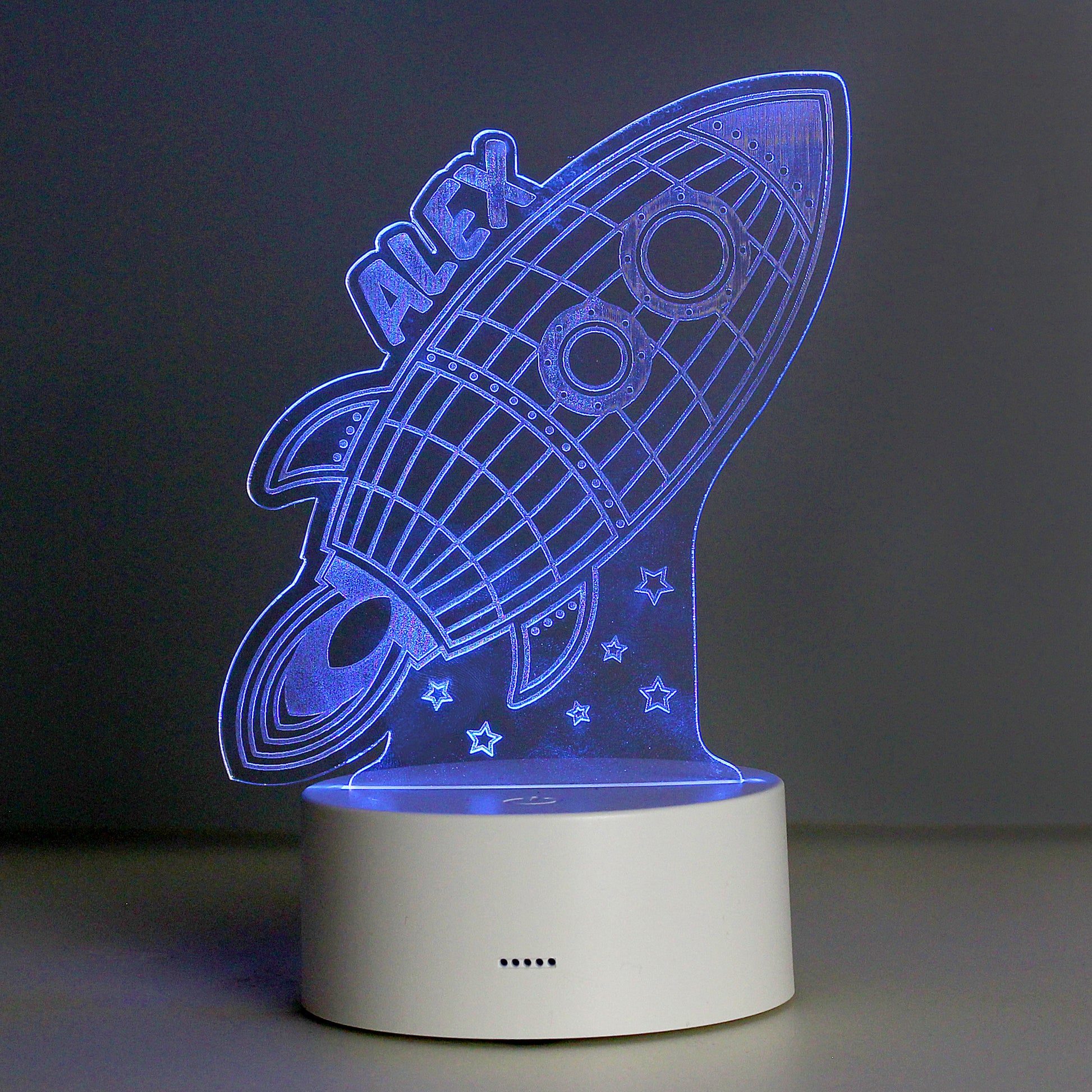 Personalised Space Rocket LED Colour Changing Wireframe Night Light - image 4