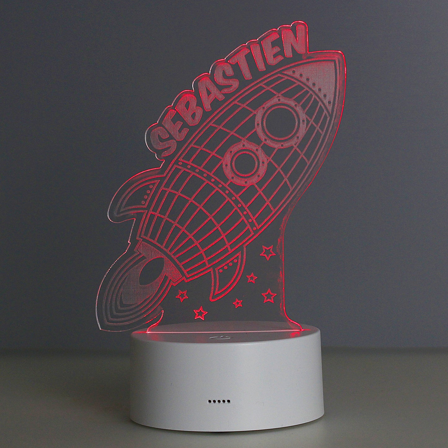 Personalised Space Rocket LED Colour Changing Wireframe Night Light - image 5