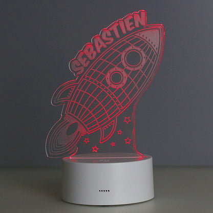 Personalised Space Rocket LED Colour Changing Wireframe Night Light - image 5