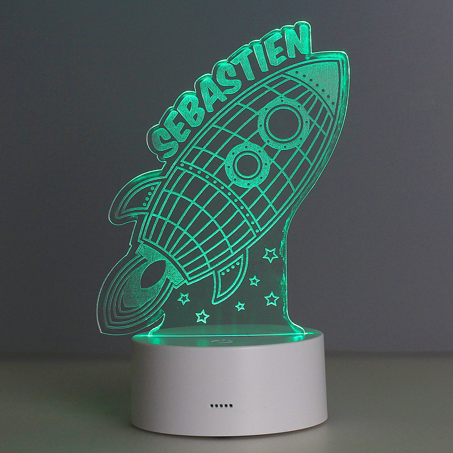 Personalised Space Rocket LED Colour Changing Wireframe Night Light - image 6