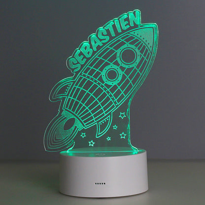 Personalised Space Rocket LED Colour Changing Wireframe Night Light - image 6