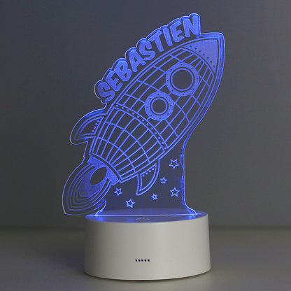 Personalised Space Rocket LED Colour Changing Wireframe Night Light - image 7