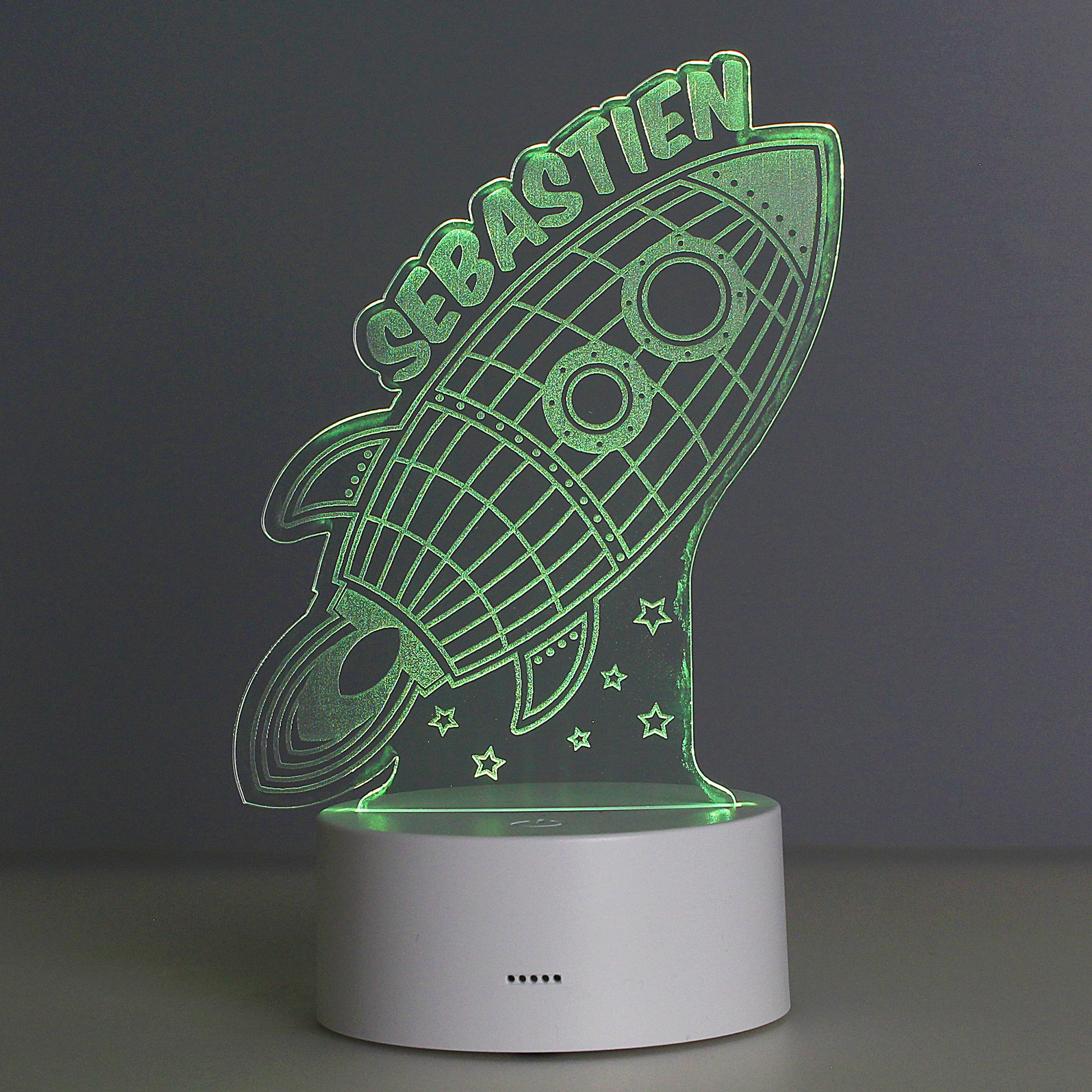 Personalised Space Rocket LED Colour Changing Wireframe Night Light - image 8