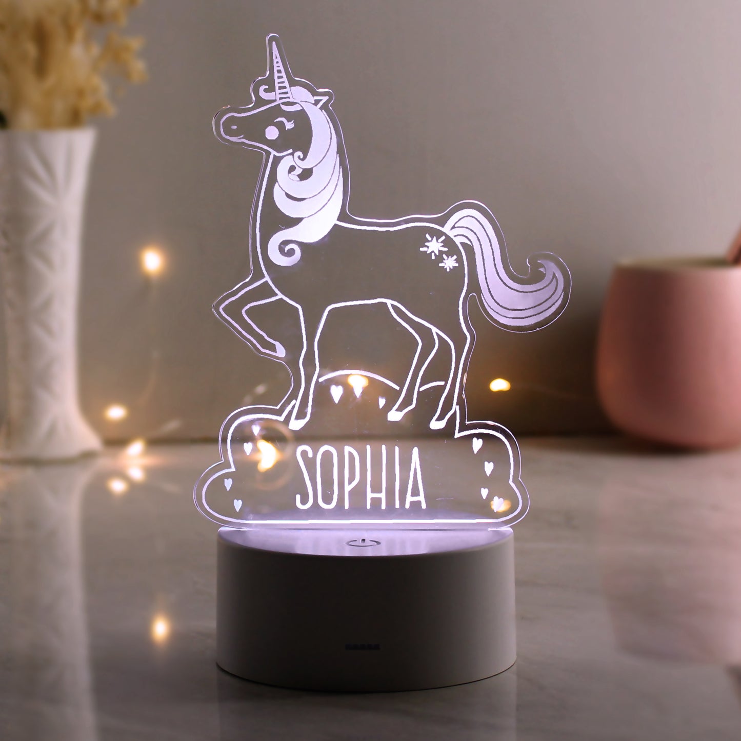 Personalised Unicorn LED Colour Changing Night Light from Heartfelt Gifts