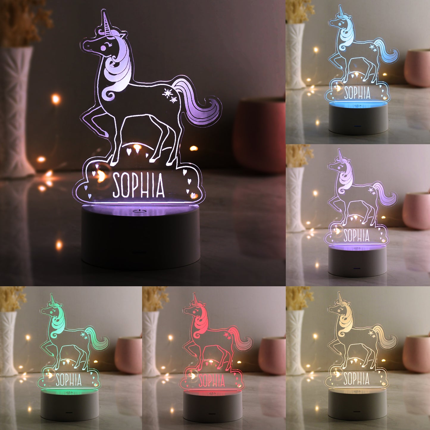 Personalised Unicorn LED Colour Changing Night Light - image 8