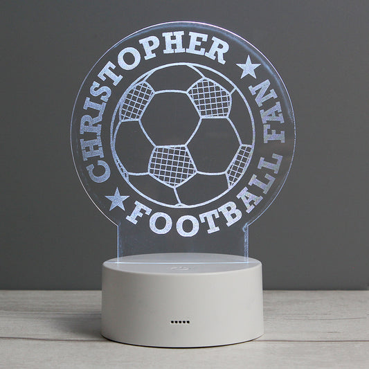 Personalised Football LED Colour Changing Desk Night Light from Heartfelt Gifts