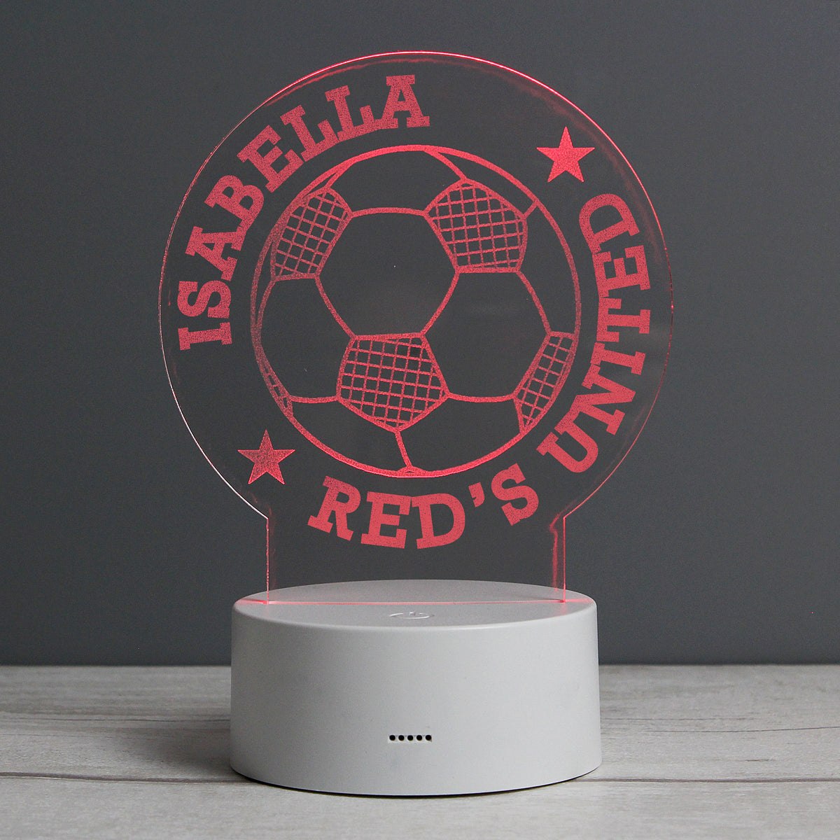 Personalised Football LED Colour Changing Desk Night Light – additional product view 5