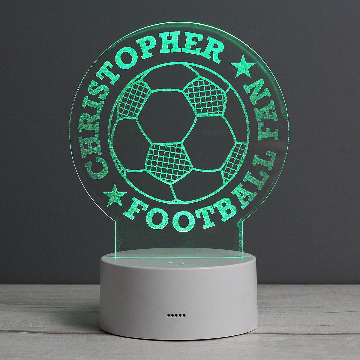 Personalised Football LED Colour Changing Desk Night Light – additional product view 6