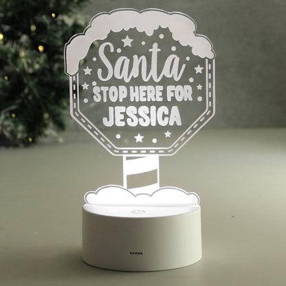 Personalised Santa Stop Here LED Colour Changing Night Light - image 11