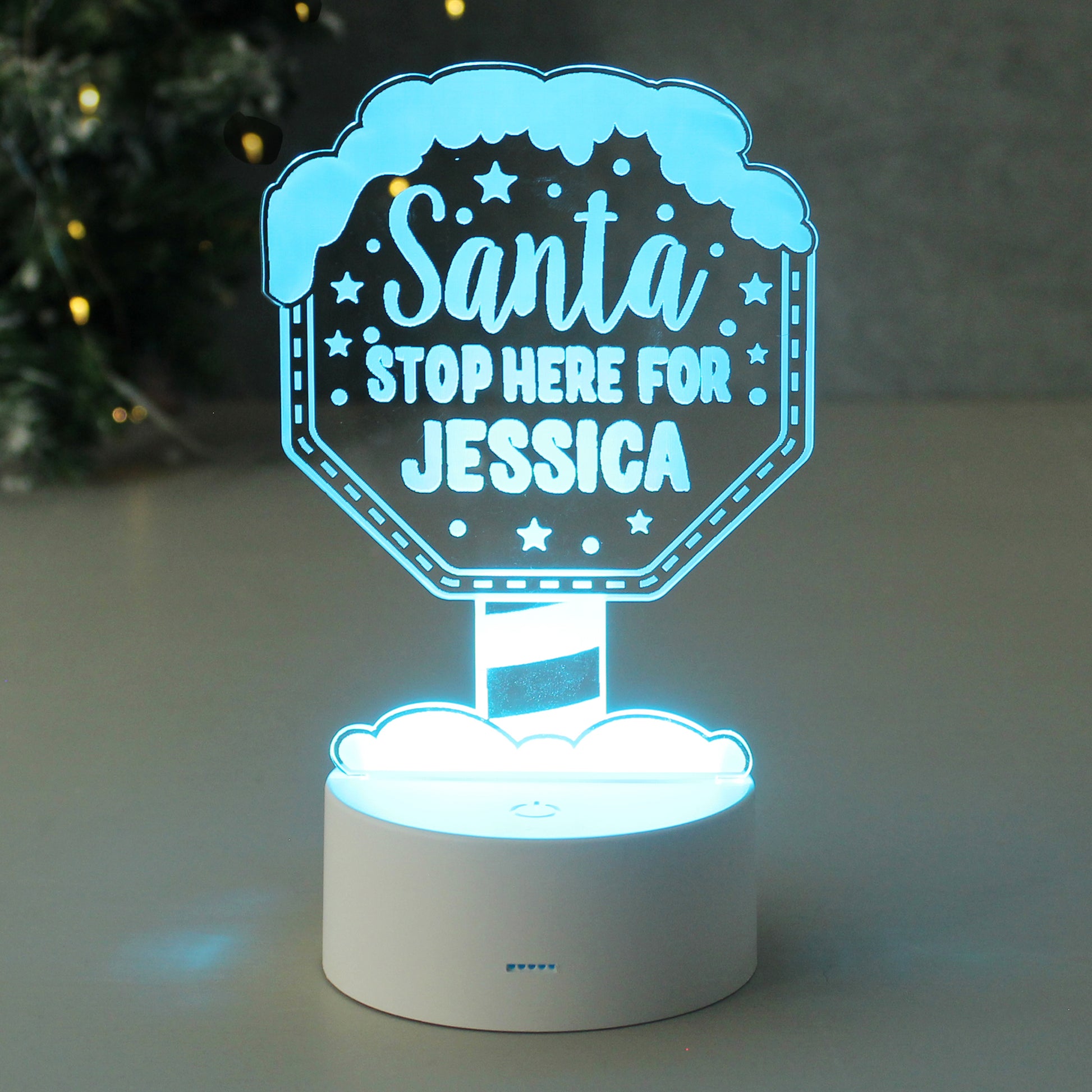 Personalised Santa Stop Here LED Colour Changing Night Light - image 3