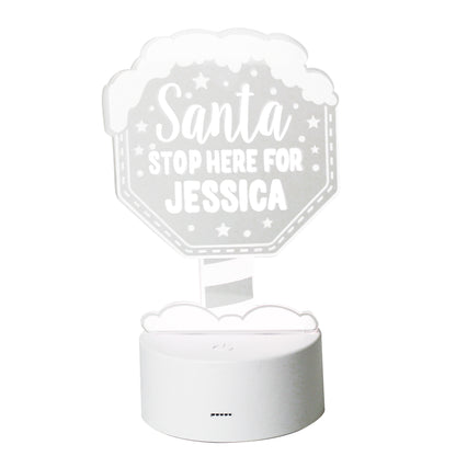 Personalised Santa Stop Here LED Colour Changing Night Light - image 5