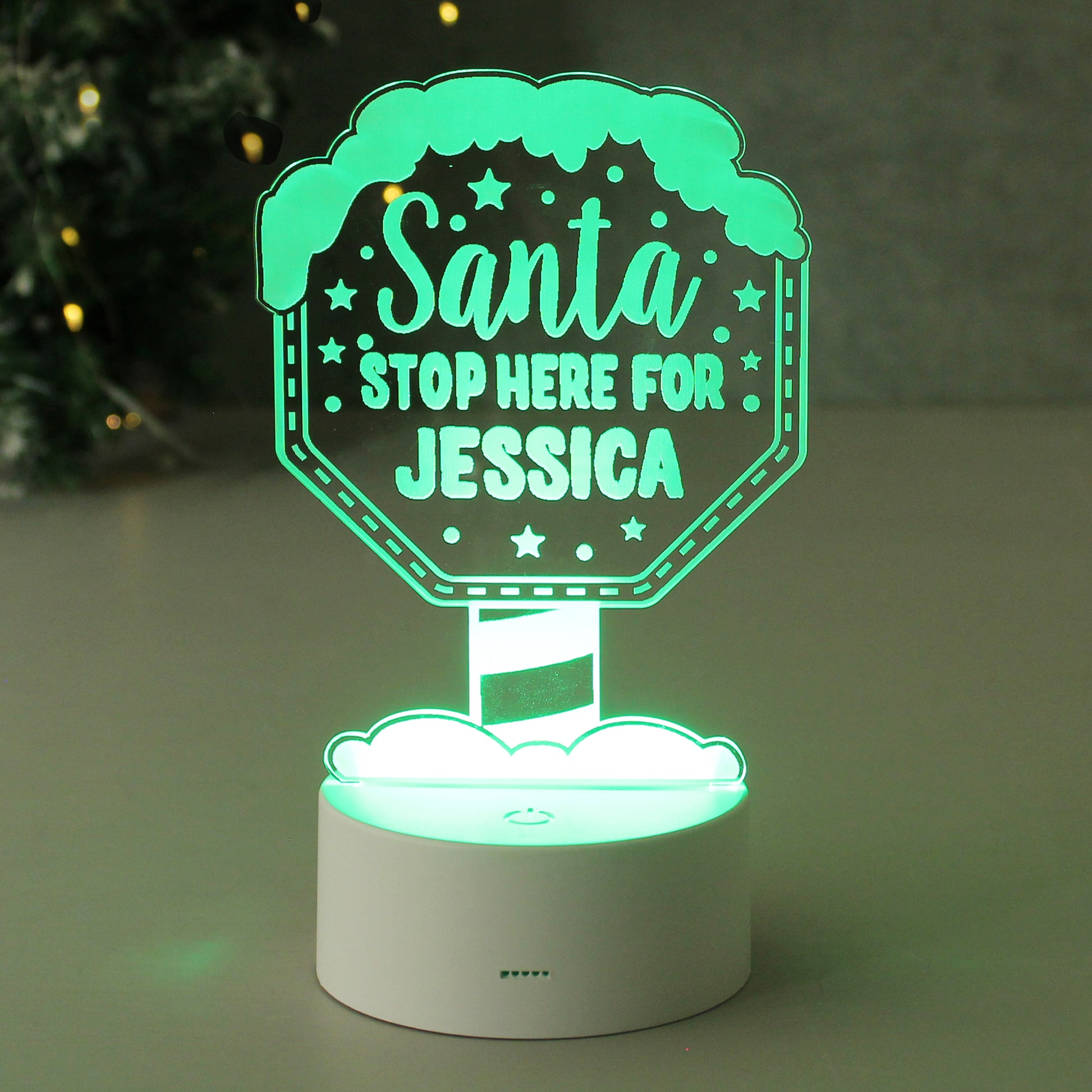 Personalised Santa Stop Here LED Colour Changing Night Light - image 6