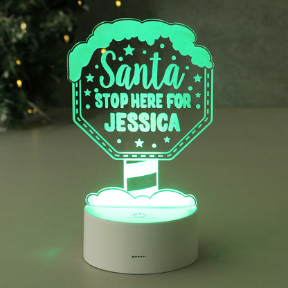 Personalised Santa Stop Here LED Colour Changing Night Light - image 6