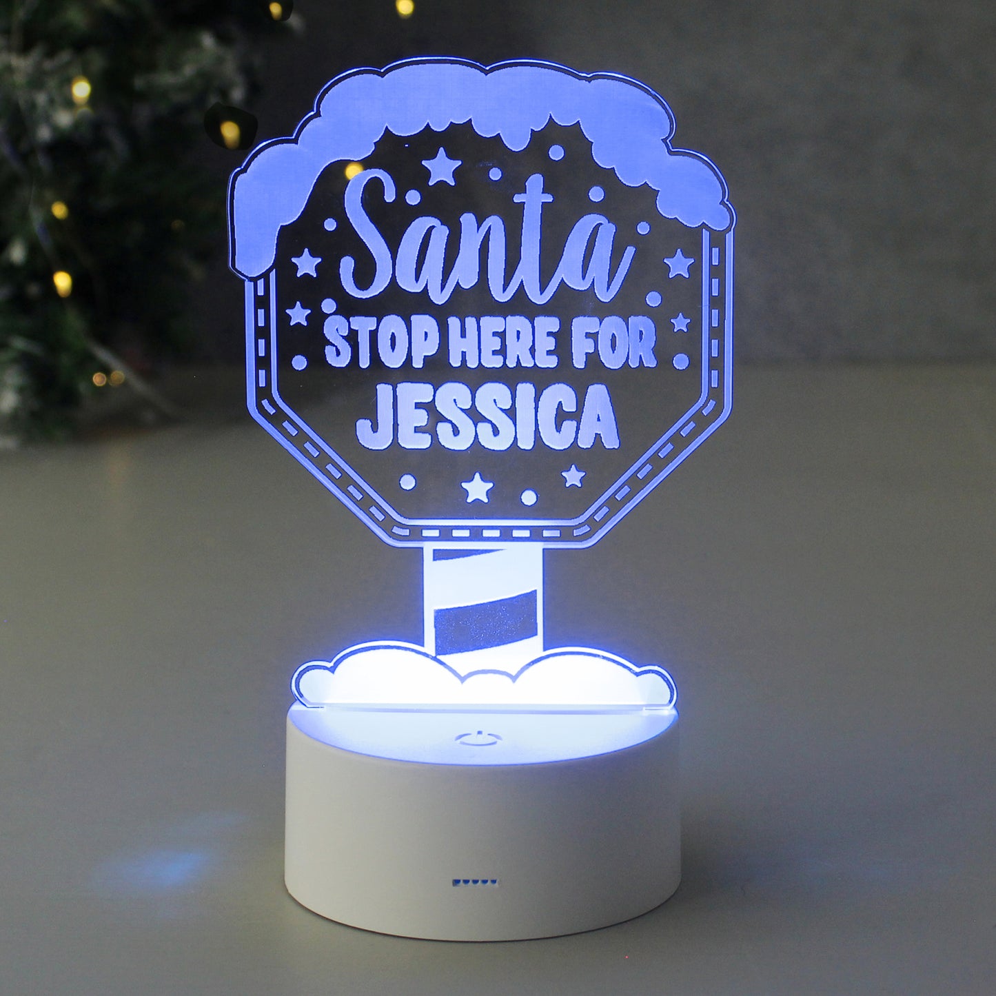 Personalised Santa Stop Here LED Colour Changing Night Light - image 7