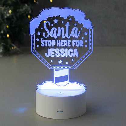 Personalised Santa Stop Here LED Colour Changing Night Light - image 7