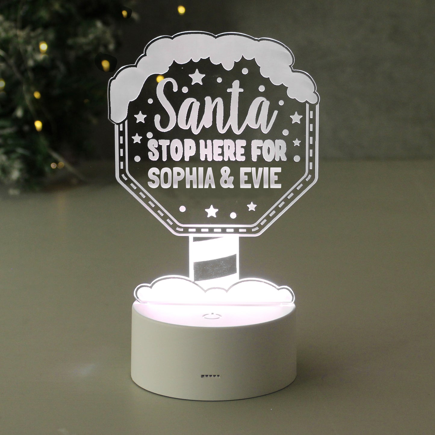 Personalised Santa Stop Here LED Colour Changing Night Light - image 8