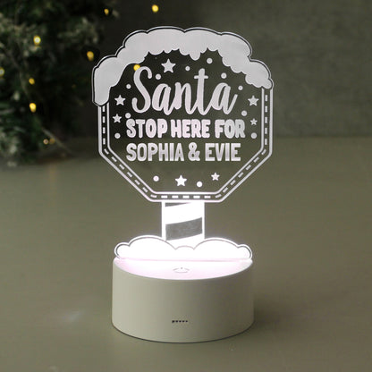 Personalised Santa Stop Here LED Colour Changing Night Light - image 8