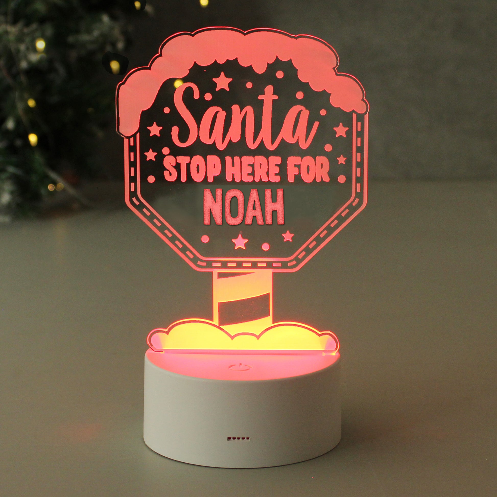 Personalised Santa Stop Here LED Colour Changing Night Light - image 9