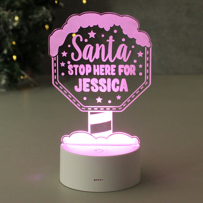 Personalised Santa Stop Here LED Colour Changing Night Light - image 10