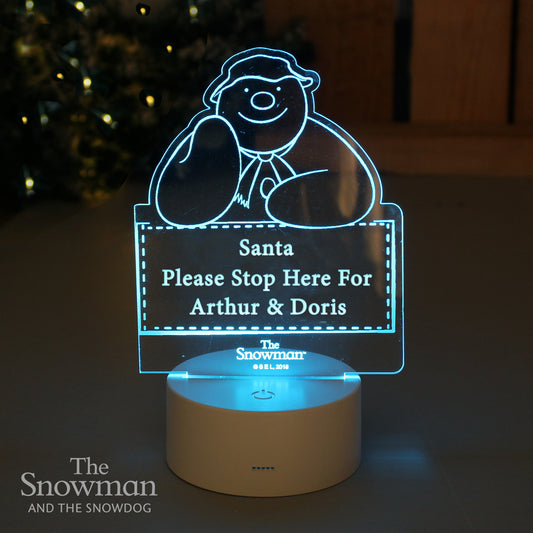 Personalised The Snowman LED Colour Changing Decoration & Night Light from Heartfelt Gifts
