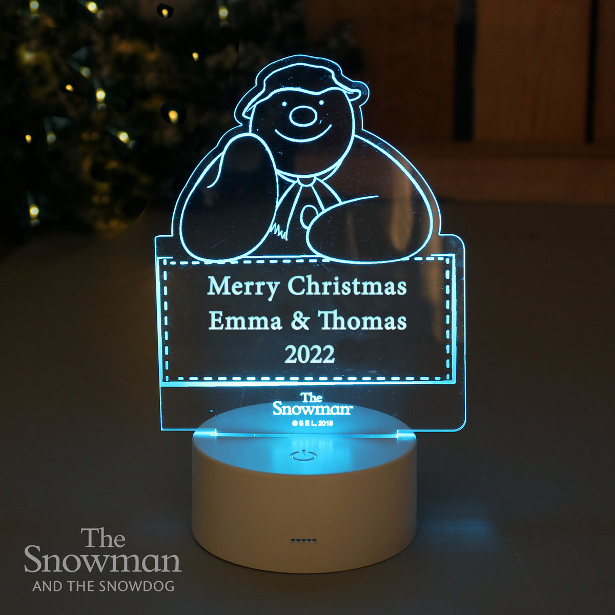 Personalised The Snowman LED Colour Changing Decoration & Night Light – additional product view 1