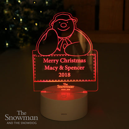 Personalised The Snowman LED Colour Changing Decoration & Night Light – additional product view 3