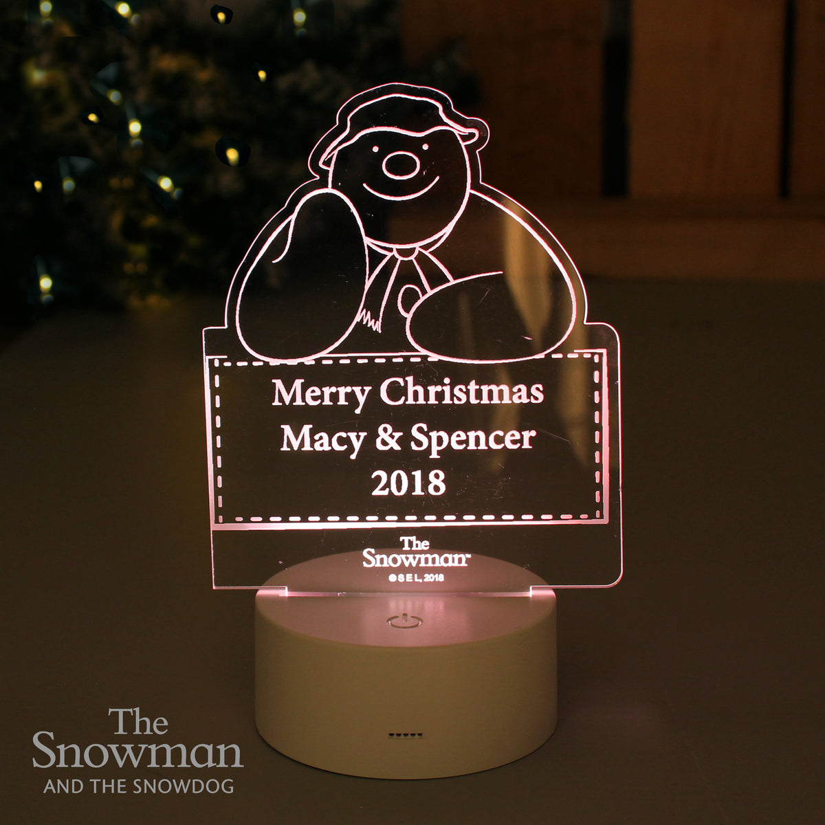 Personalised The Snowman LED Colour Changing Decoration & Night Light – additional product view 7