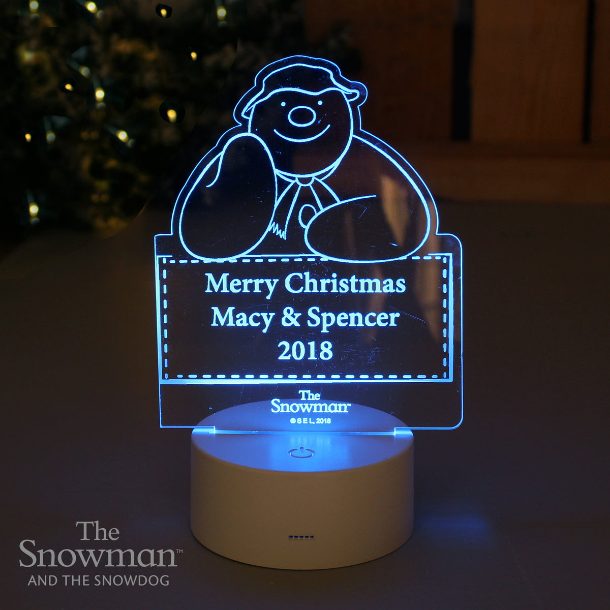 Personalised The Snowman LED Colour Changing Decoration & Night Light – additional product view 9
