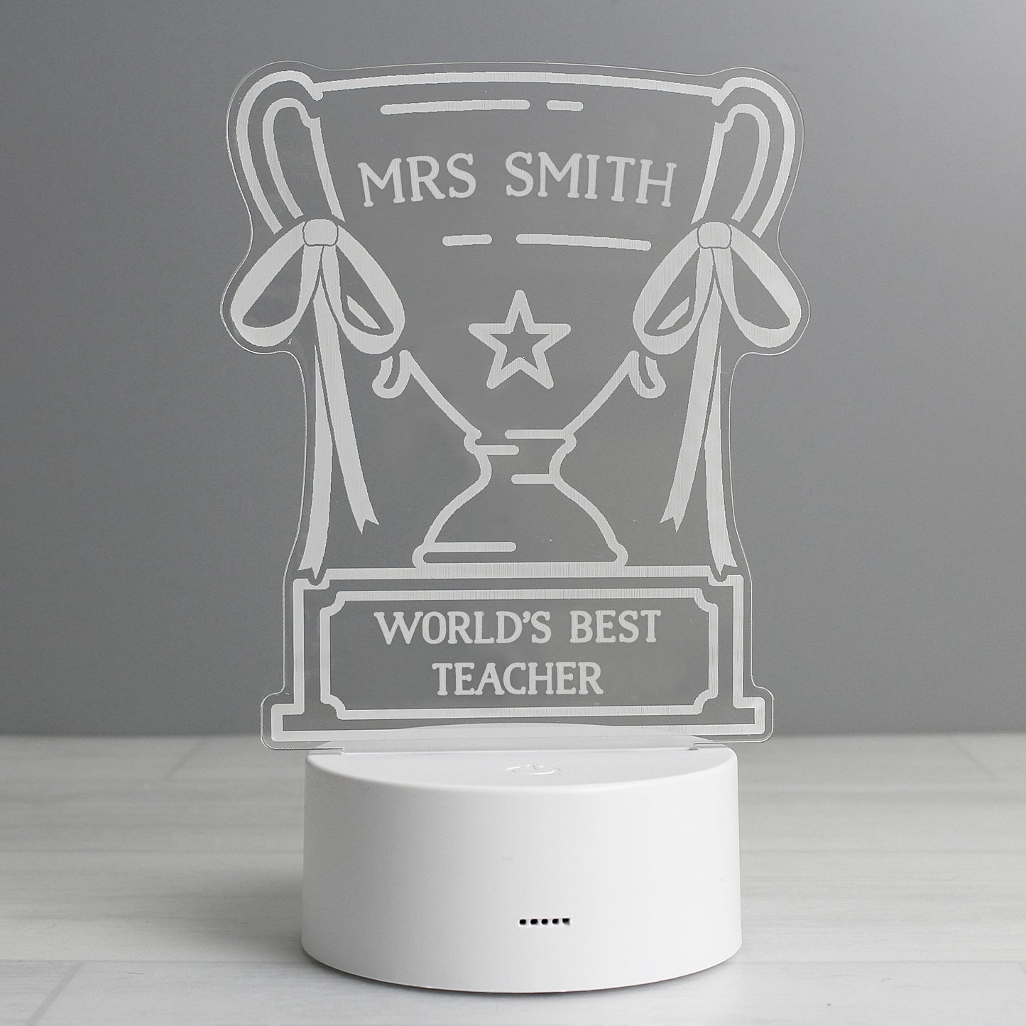 Personalised Trophy LED Colour Changing Night Light - image 2