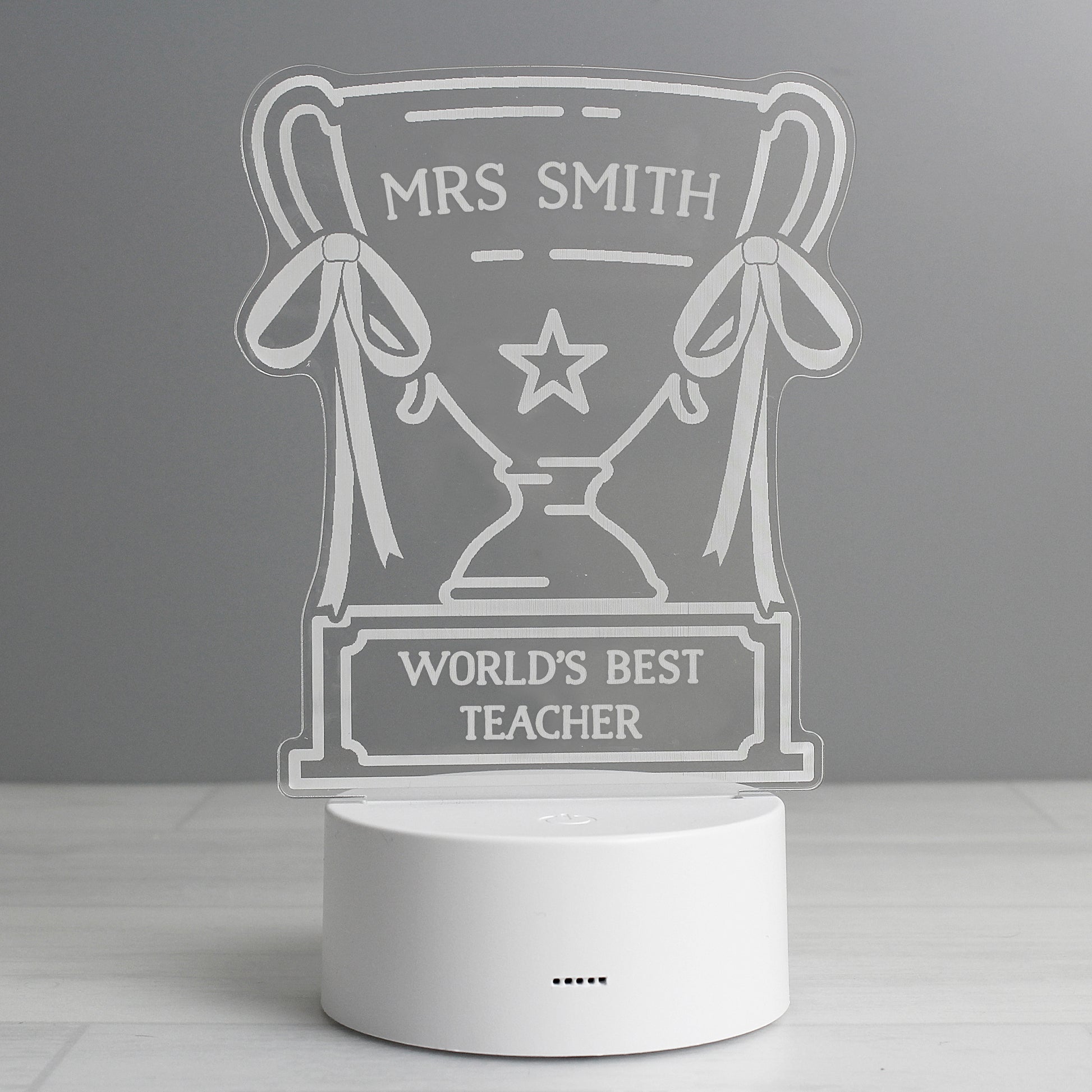 Personalised Trophy LED Colour Changing Night Light - image 2