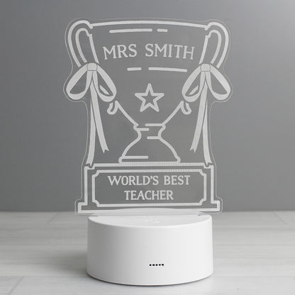 Personalised Trophy LED Colour Changing Night Light - image 2