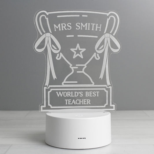 Personalised Trophy LED Colour Changing Night Light - image 2