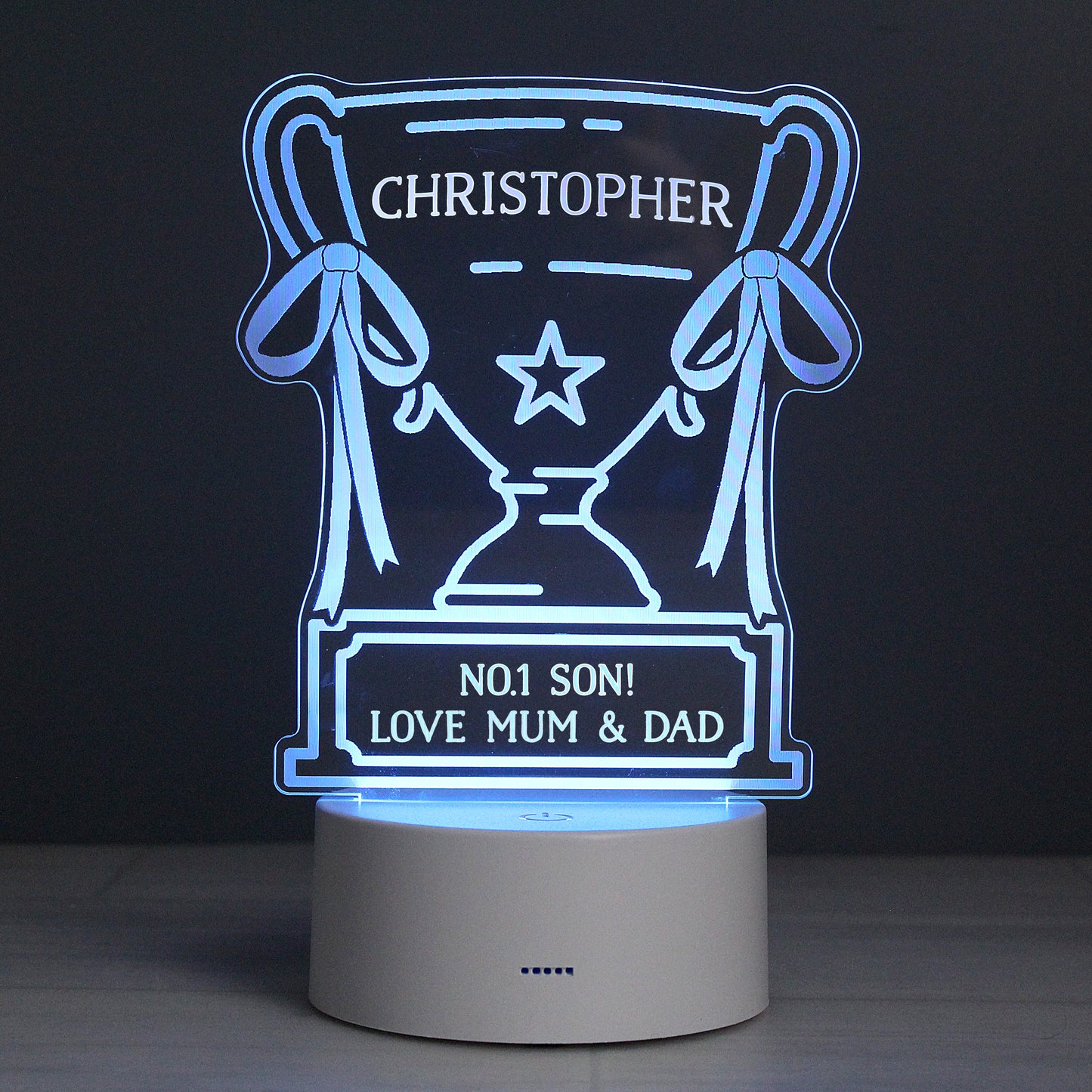 Personalised Trophy LED Colour Changing Night Light - image 4