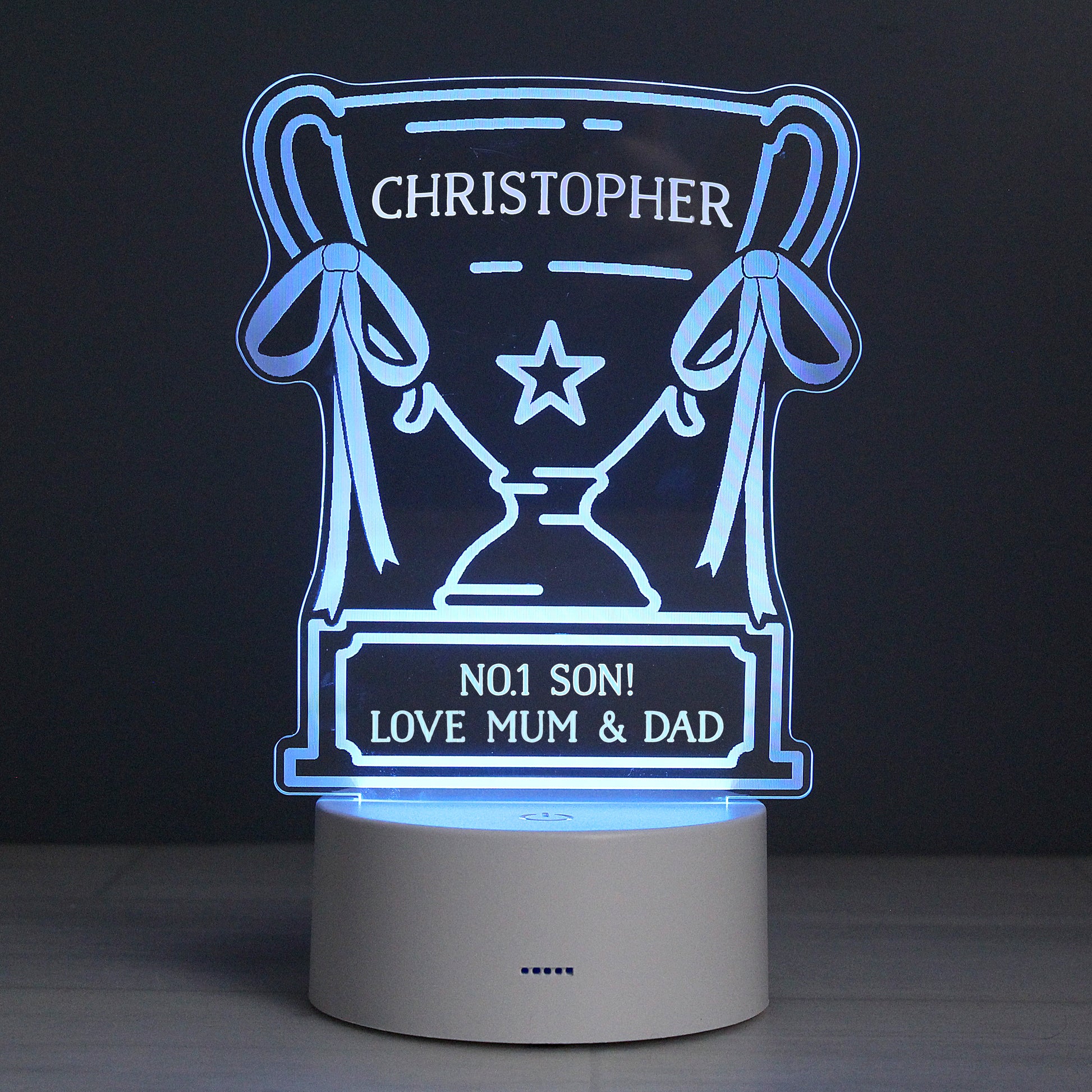 Personalised Trophy LED Colour Changing Night Light - image 4