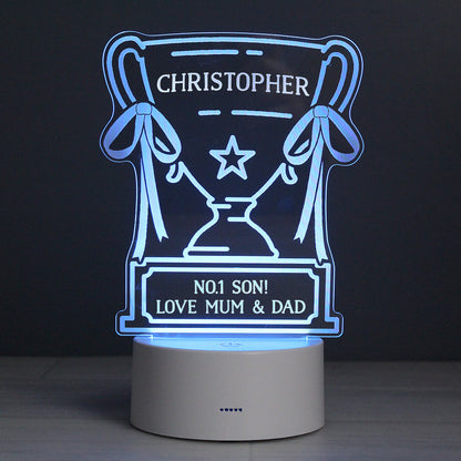 Personalised Trophy LED Colour Changing Night Light - image 4
