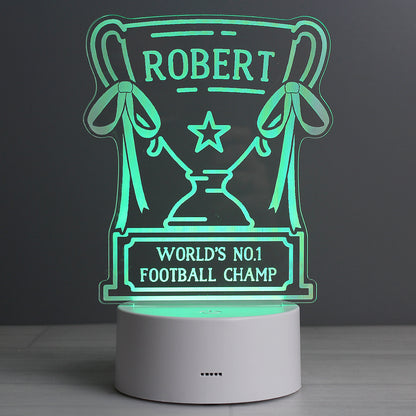 Personalised Trophy LED Colour Changing Night Light - image 7