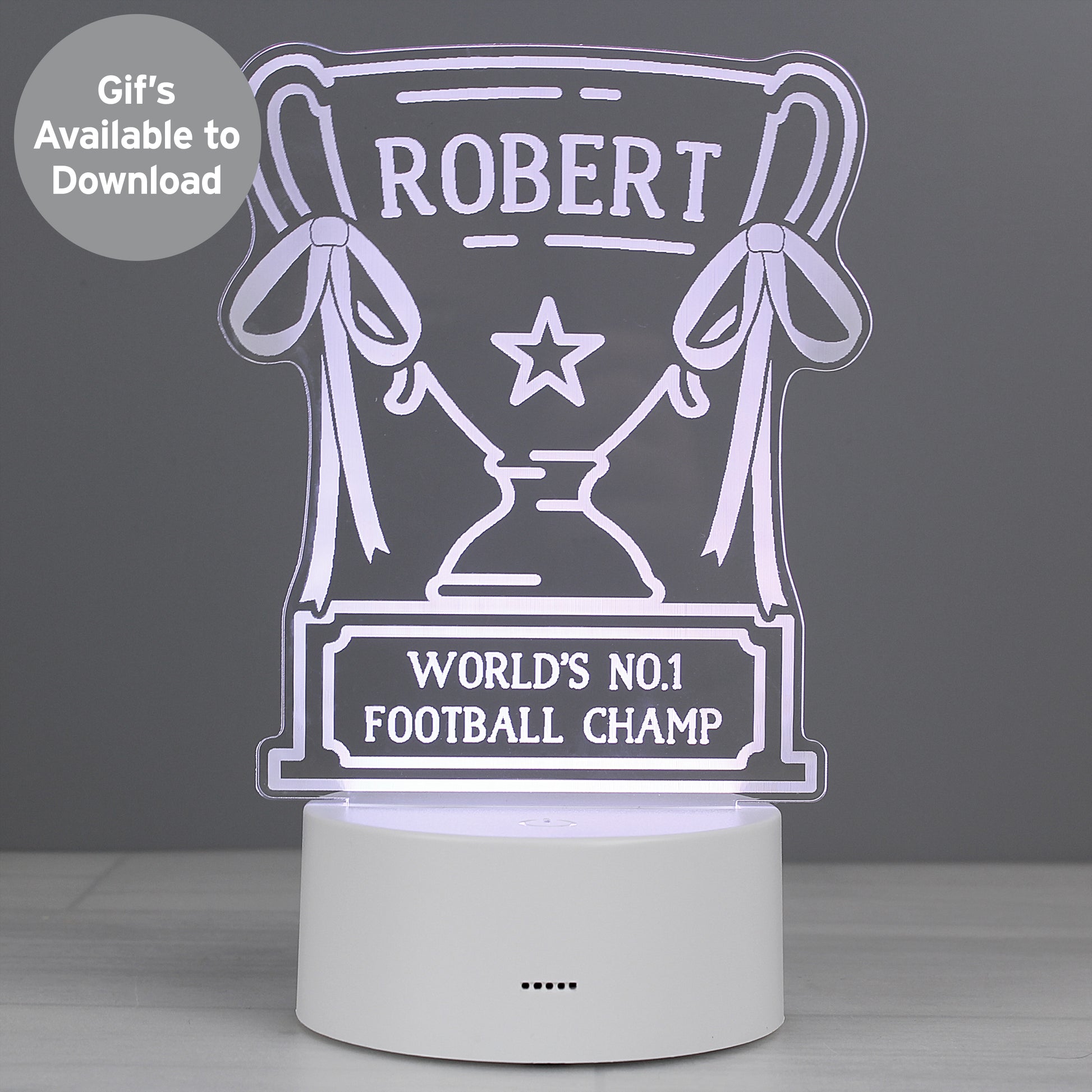 Personalised Trophy LED Colour Changing Night Light - image 10